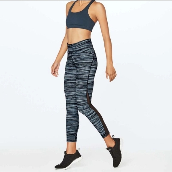 Lululemon Train Times 7/8 Pant Low Tide Alpine White Black / Black Size 8 - Picture 1 of 9